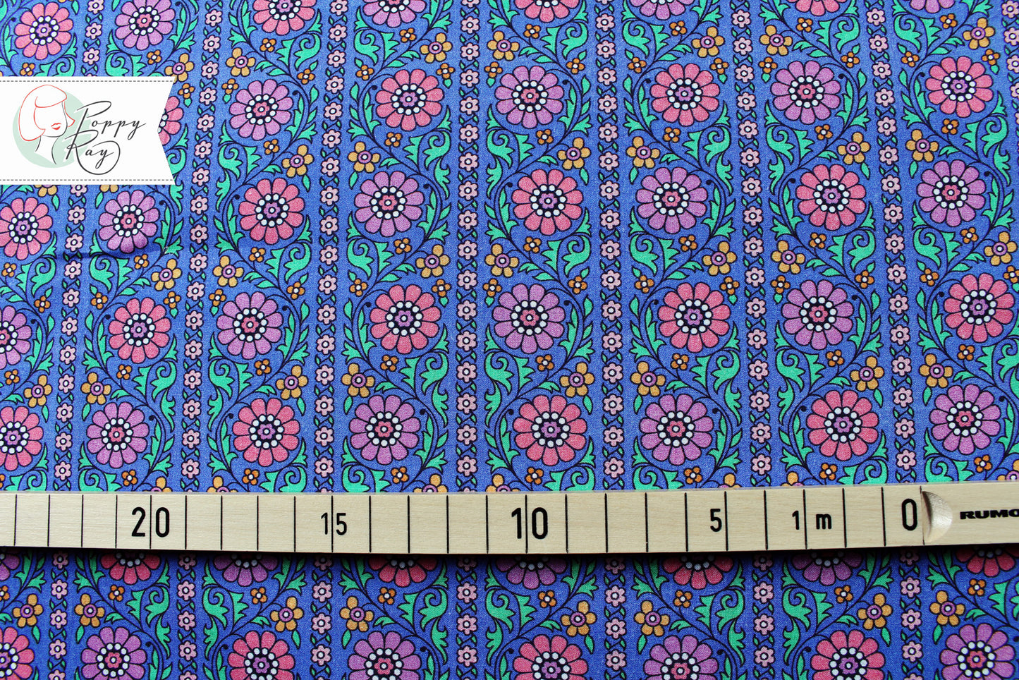 Robert Kaufman London Calling 60er Vintage Blumen blau pink lila Baumwolle cotton lawn