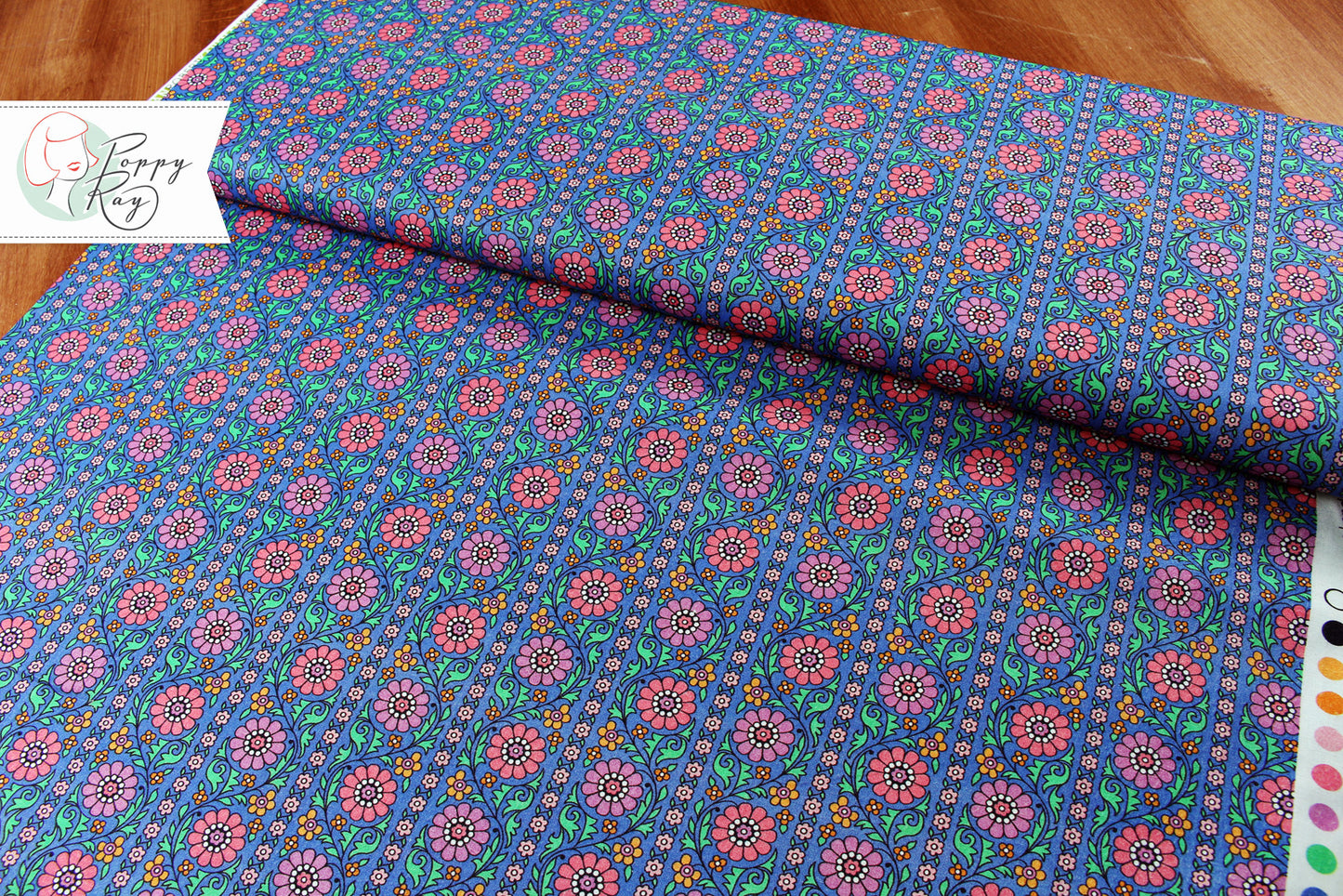 Robert Kaufman London Calling 60er Vintage Blumen blau pink lila Baumwolle cotton lawn