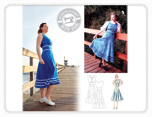 Wearing History Sewing Pattern 1930s Strap Dress, Top and Blouse A