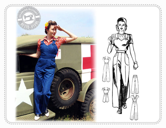 Wearing History Sewing Pattern Homefront Overall Dungarees