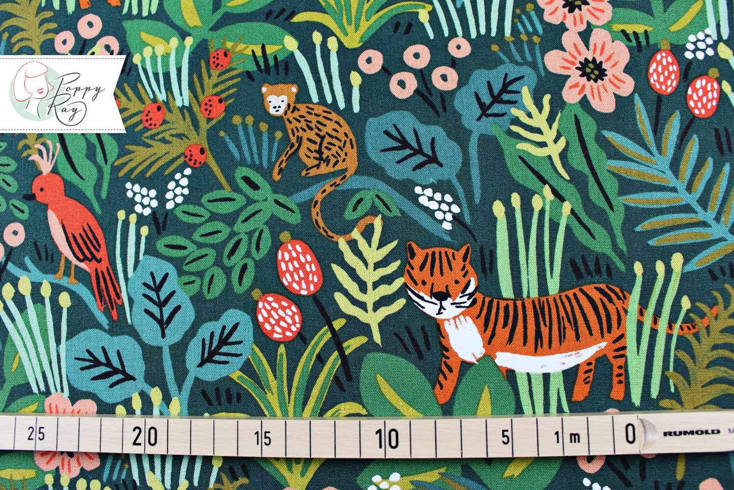 Rifle Paper & Co Menagerie Canvas Baumwolle Leinen Dschungel Tiger Leopard Affe